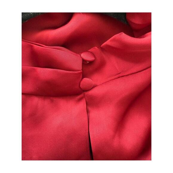 Lulus Wine Red Asymmetrical Satin Gown - Picture 4 of 4